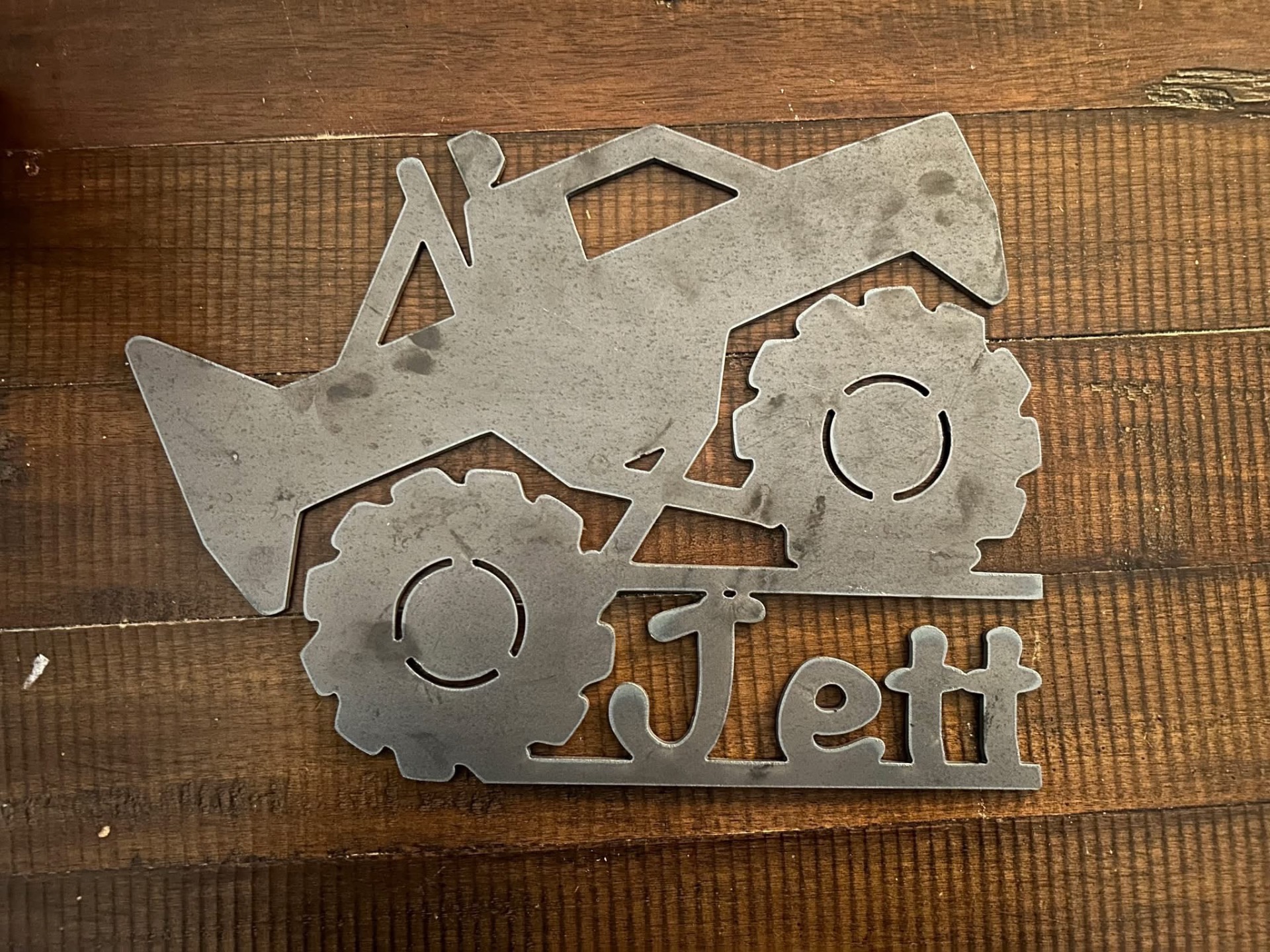 Plasma-cut steel 'Jett' monster truck sign